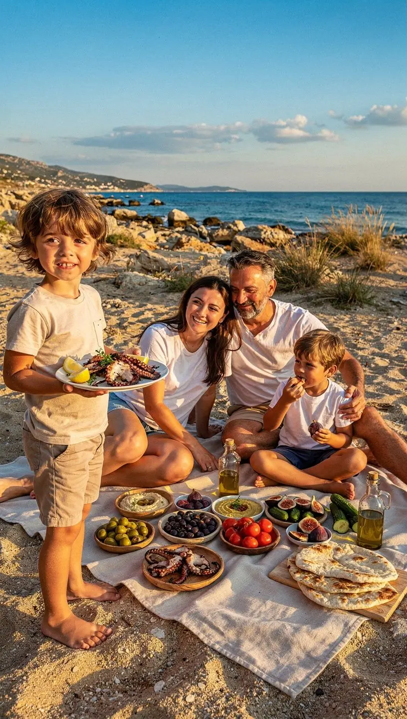 Φωτογραφία από την ελληνική φύση με φρέσκα βότανα και φρούτα στο φυσικό τους περιβάλλον.